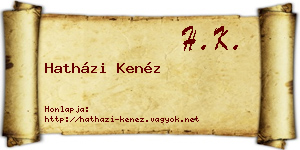Hatházi Kenéz névjegykártya
